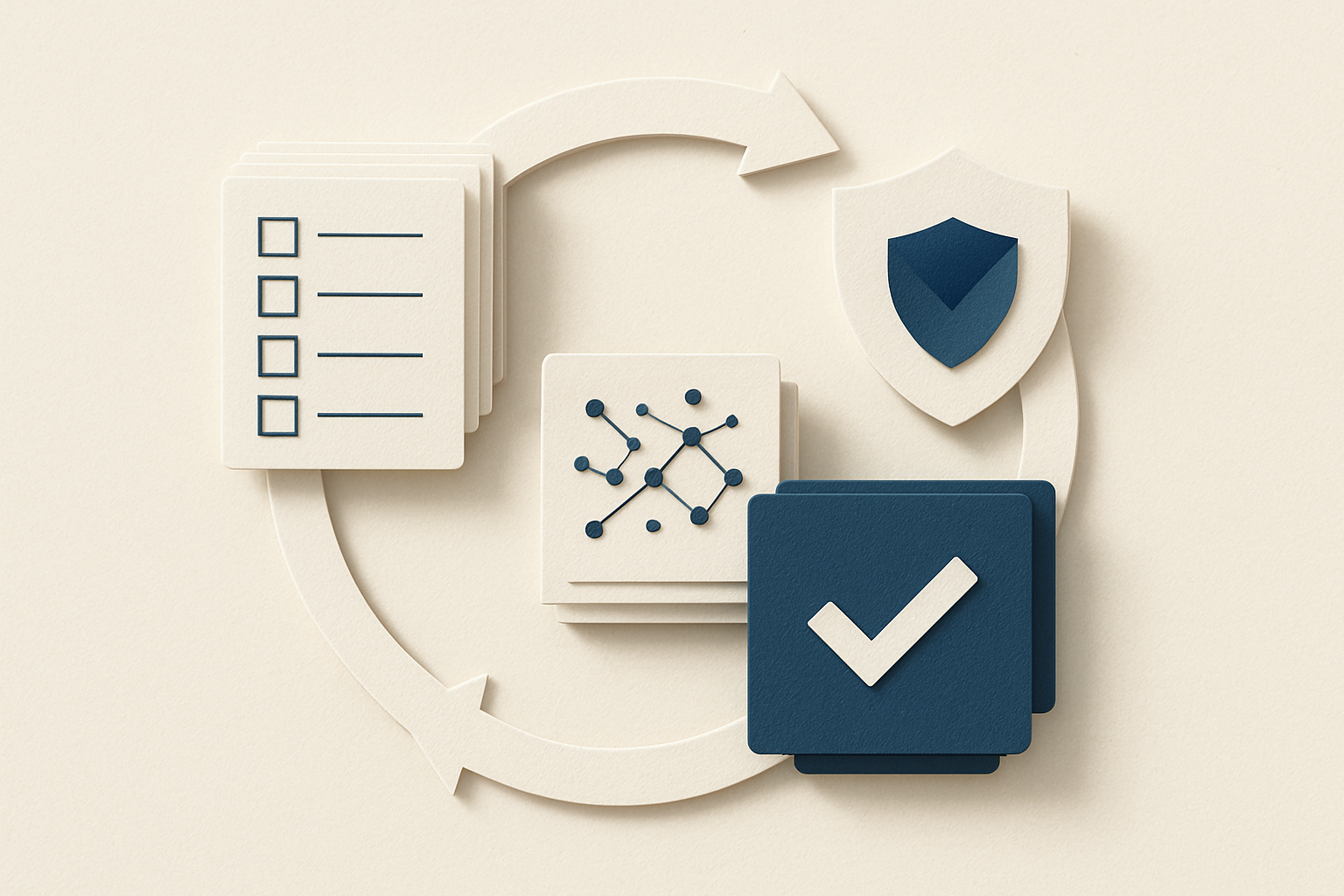 Conceptual illustration of a secure document automation process: ai contract review checklist for immigration law firms