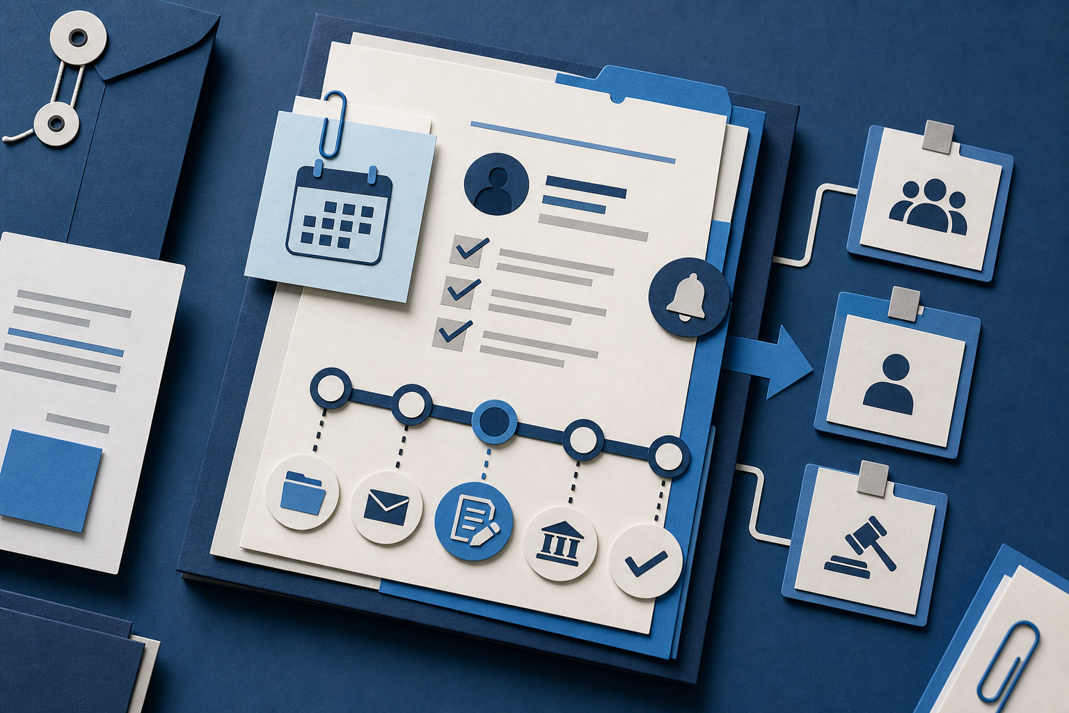 Illustration of an immigration document review sequence: automatic case deadline tracking for immigration cases