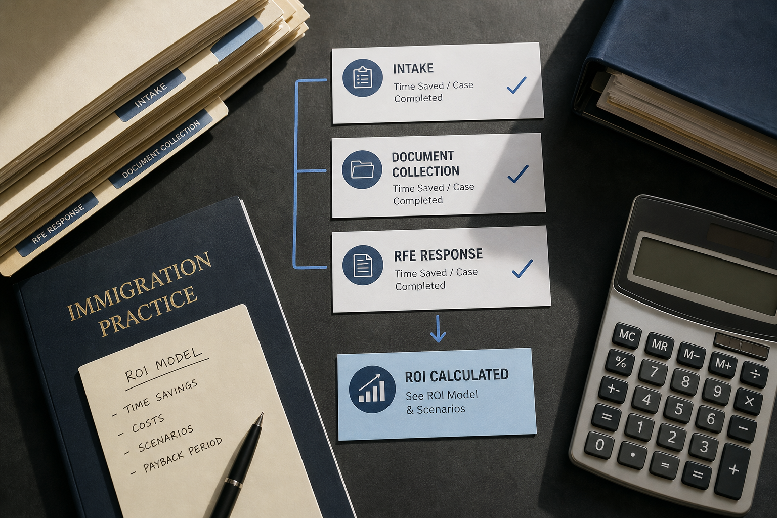 Legal workflow materials for an immigration law firm: calculating roi of immigration case management software for small firms