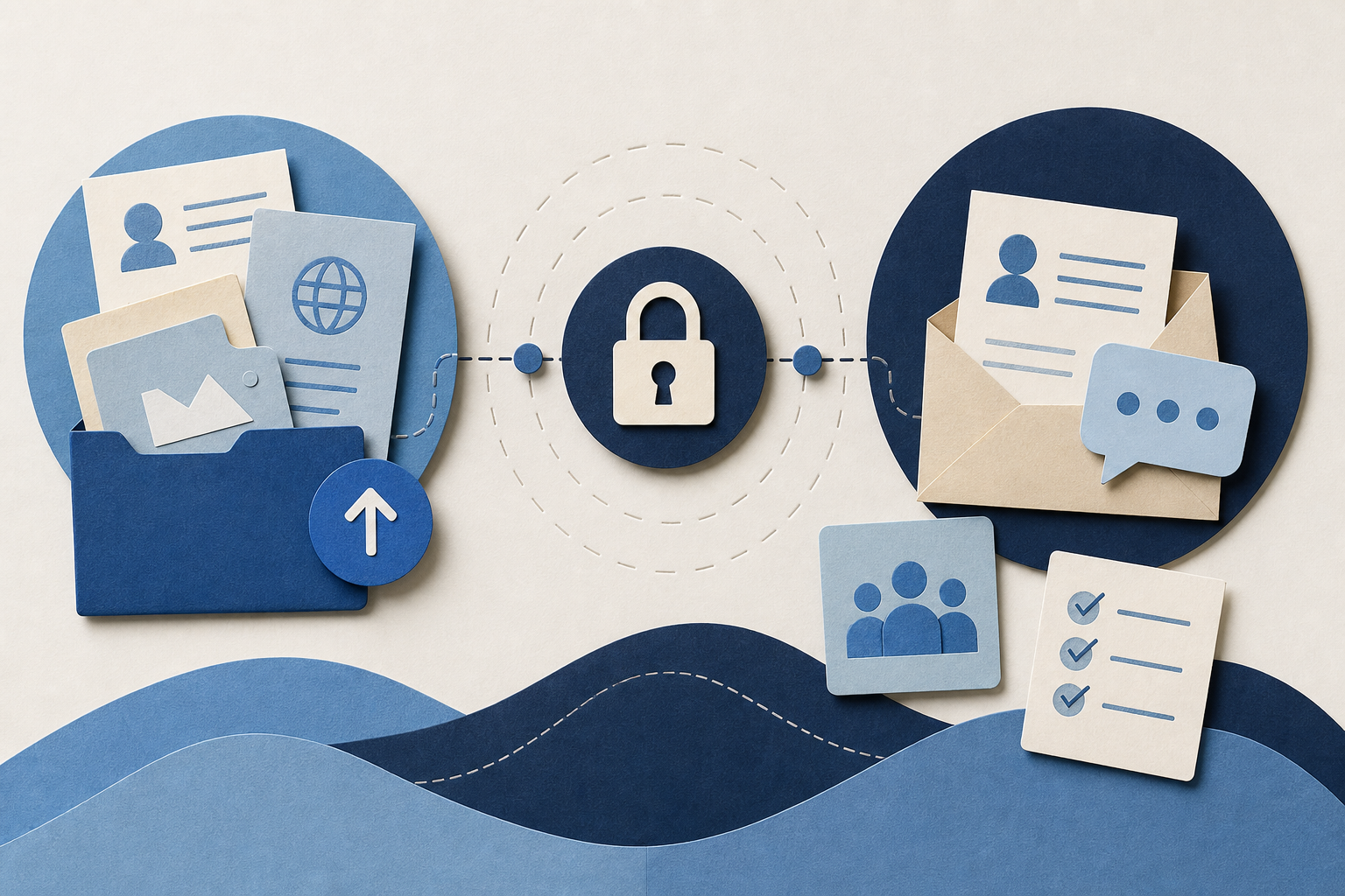 Conceptual client portal journey for an immigration law firm: client portal with secure document upload for immigration law firms
